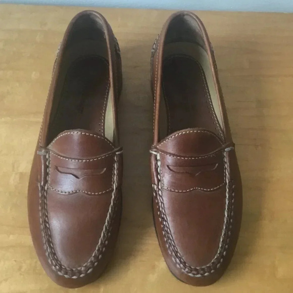 johnston & murphy shoes Penny Loafer Brown  Leather Dress Comfort sz9.5 M - Picture 3 of 12